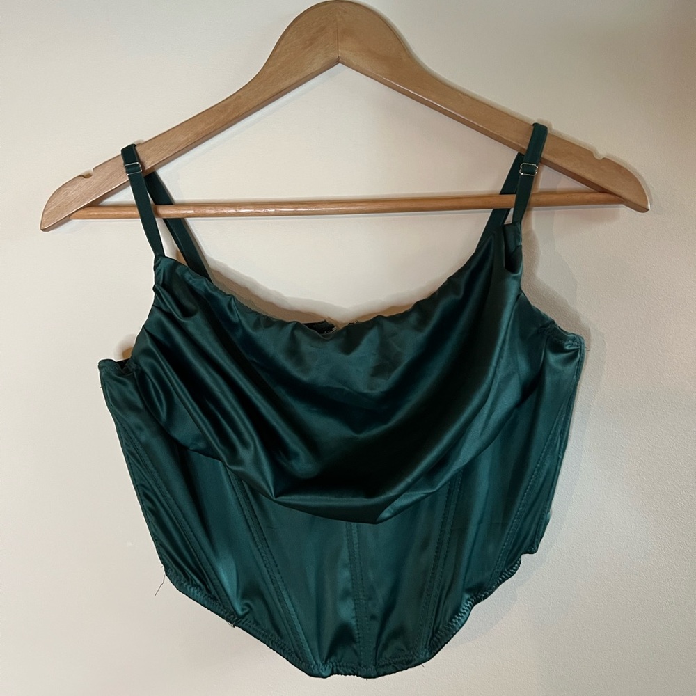 Corset style satin top